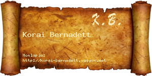 Korai Bernadett névjegykártya