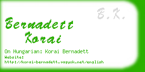 bernadett korai business card